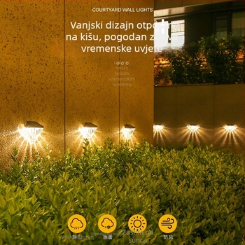 Solarna vanjska zidna svjetiljka s dijamantnim svjetlom i sjenama, za vilu, dvorište i balkon