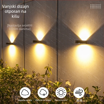 Solarna zidna svjetiljka za dvorište – dekorativna vanjska zidna svjetiljka sa svjetlom gore i dolje