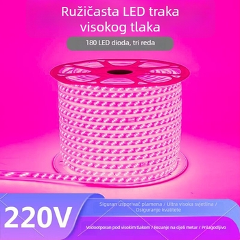 LED traka ljubičasto-ružičaste boje, 220V, dekorativno osvjetljenje za dom, romantično i kreativno osvjetljenje za KTV, jako svijetlo, vodootporno za vanjsku uporabu