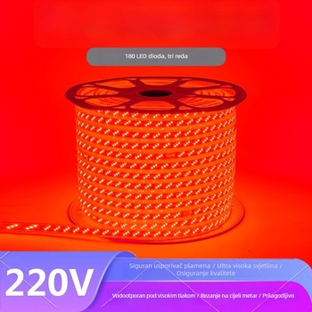 LED traka ljubičasto-ružičaste boje, 220V, dekorativno osvjetljenje za dom, romantično i kreativno osvjetljenje za KTV, jako svijetlo, vodootporno za vanjsku uporabu