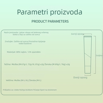 Unisex rukav za zaštitu od sunca za aktivnosti na otvorenom, s ice silk materijalom, UV zaštita, za trčanje, vožnju bicikla i planinarenje