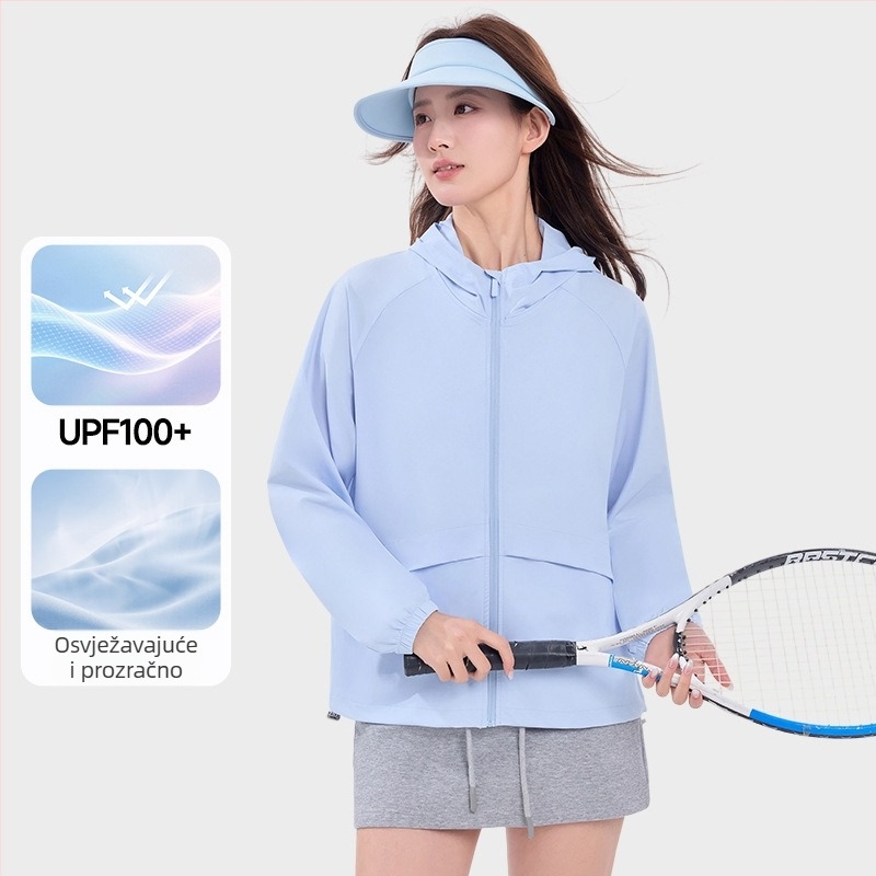 Ženska UPF100+ zaštita od sunca jakna, lagana ljetna od ice silk, prozračna za vanjske sportove