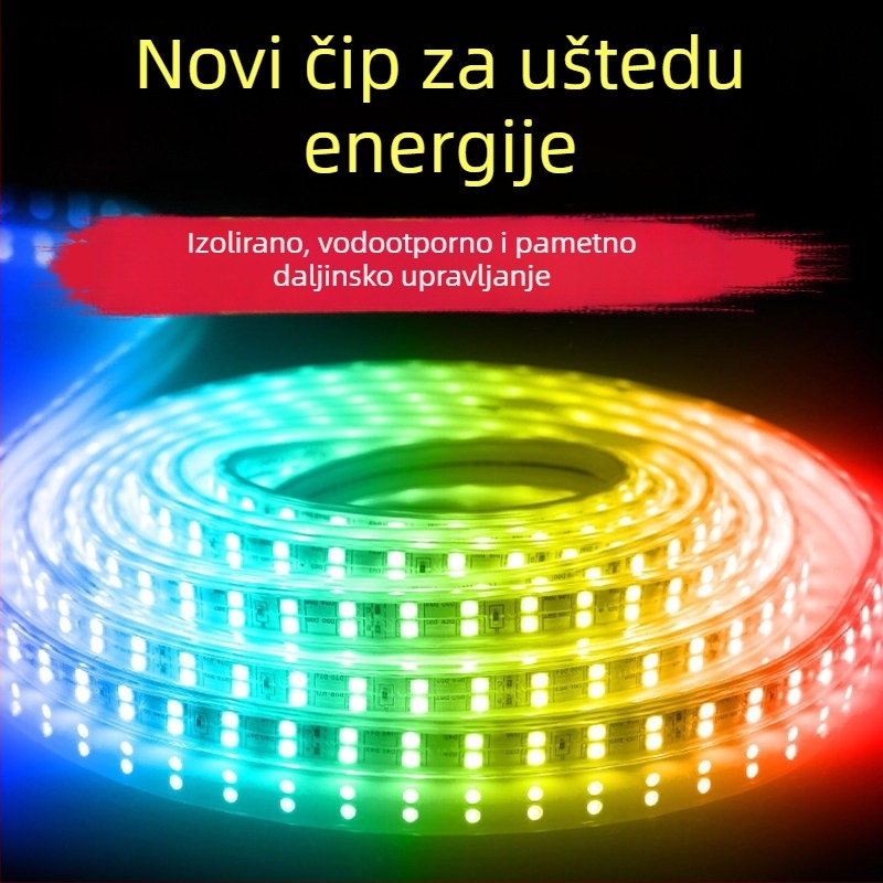 LED neonska traka za kućnu upotrebu, daljinsko upravljanje, višebojna, vodootporna, RGB, 220V, promjena boje, za dnevni boravak i vanjsku upotrebu