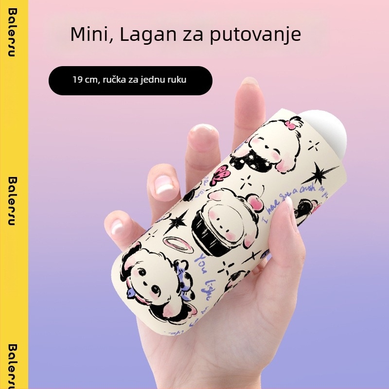 Dječji kišobran s karikaturalnim dizajnom, automatsko otvaranje, sklopivi, UV zaštita UPF 50+, lagan za djevojke