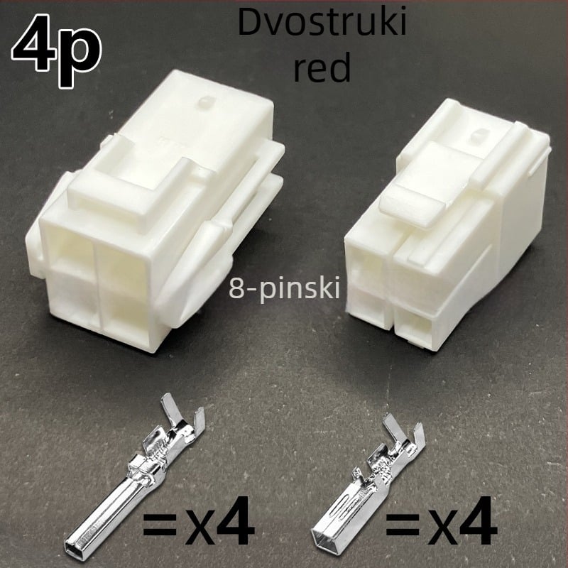 Visokonaponski konektor, dvopolni zračni spoj, trodijelni muško-ženski spoj, četveropolna utičnica, rastojanje 6,2 mm