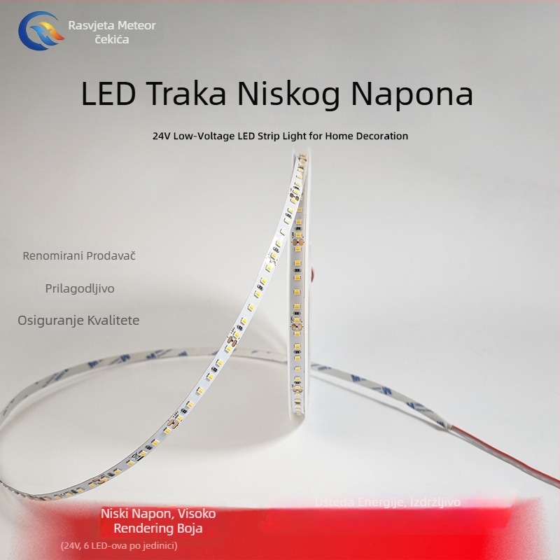 24V niskonaponski dvobojni LED linearni svjetlosni trak s 3 žice, samoljepljiv, za dnevni boravak, strop i ormariće