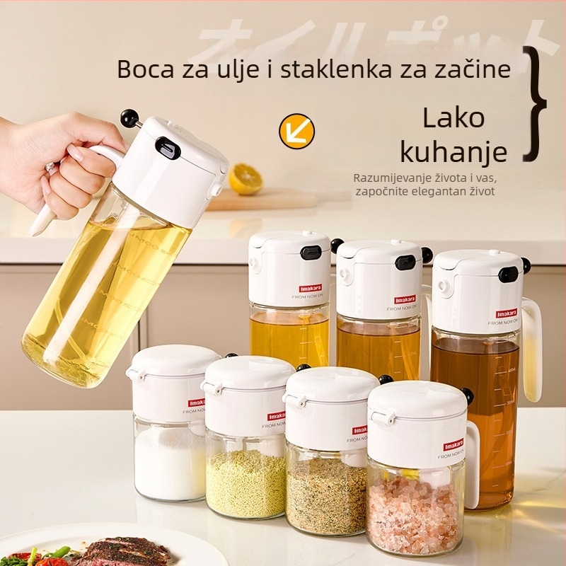 Set bočica za začine sa zatvorenim izljevima za sojin sos, ocat i ulje – podesivi protok izlijevanja