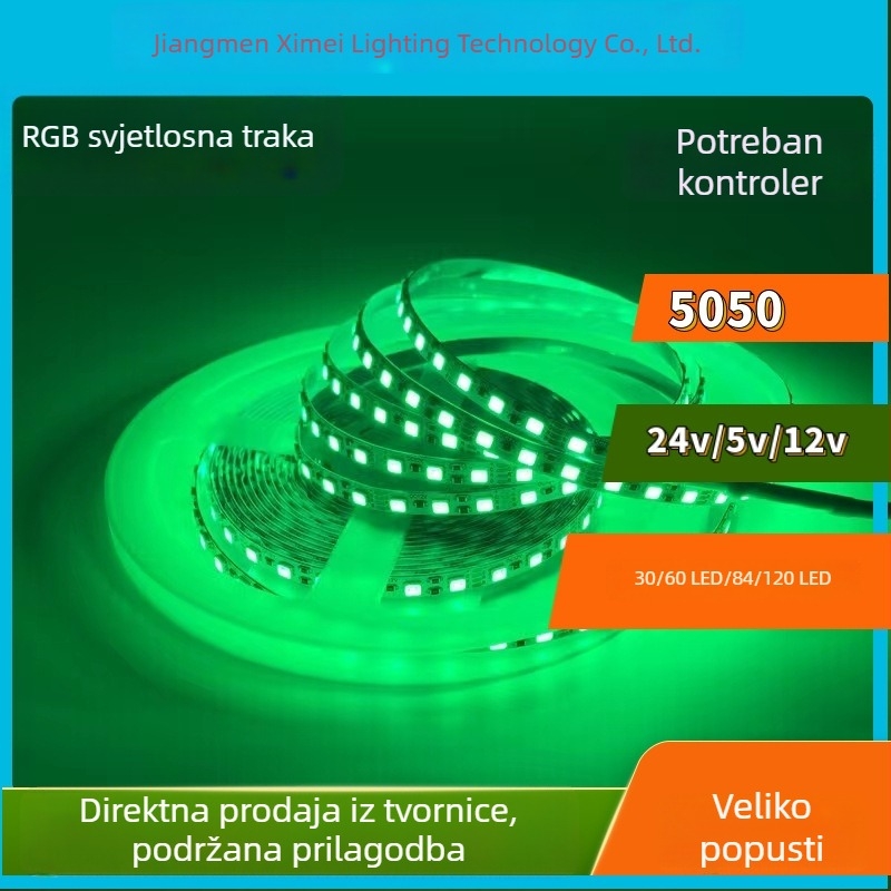 LED traka RGB 5050, širina 5 mm, promjena boje, uska verzija, bljeskanje gradijent i dah LED rekvizita za pozornicu