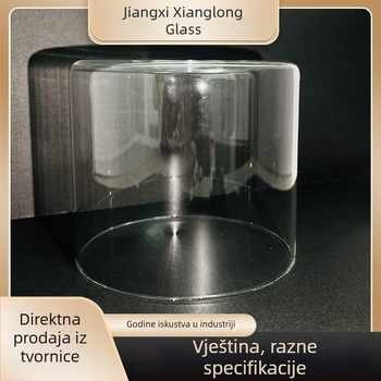 Stakleni abažur, visoko borosilikatno staklo, kaljeno prozirno staklo, veličina 140×120 mm, debljina 2,1 mm, otporno na visoke temperature, poklop za zaštitu prašine