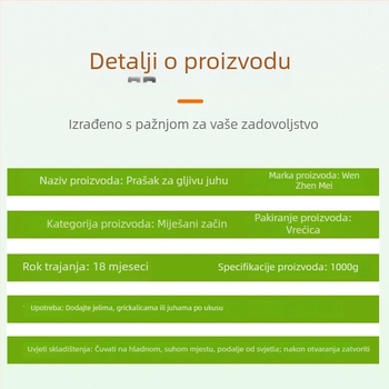 Komeracijalni prah juhe od gljiva za poboljšanje okusa, začin za hot pot, 500 g