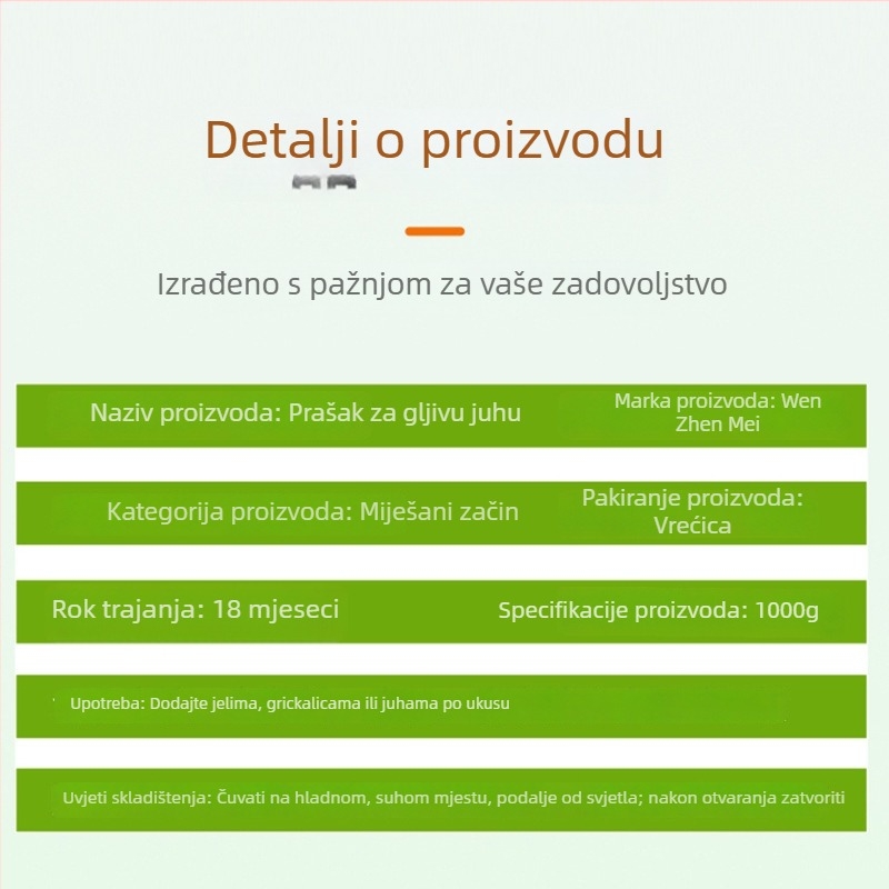 Komeracijalni prah juhe od gljiva za poboljšanje okusa, začin za hot pot, 500 g