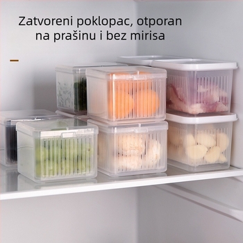 Plastična posuda za skladištenje hrane za hladnjak – zatvorena, čuva svježinu; idealno za zamrznuto voće, mladi luk, đumbir i češnjak