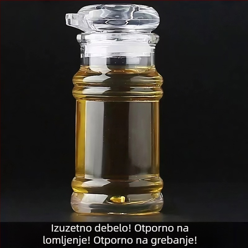 Akrilni set boca za ulje i začine: boca za ocat, boca za sojin sos, boca za čili i staklenka.