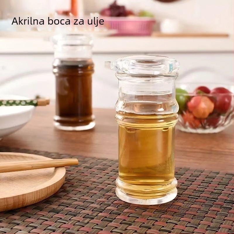 Akrilni set boca za ulje i začine: boca za ocat, boca za sojin sos, boca za čili i staklenka.