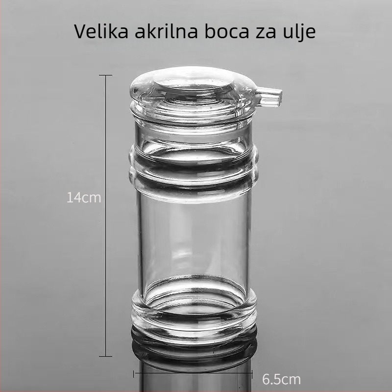 Akrilni set boca za ulje i začine: boca za ocat, boca za sojin sos, boca za čili i staklenka.