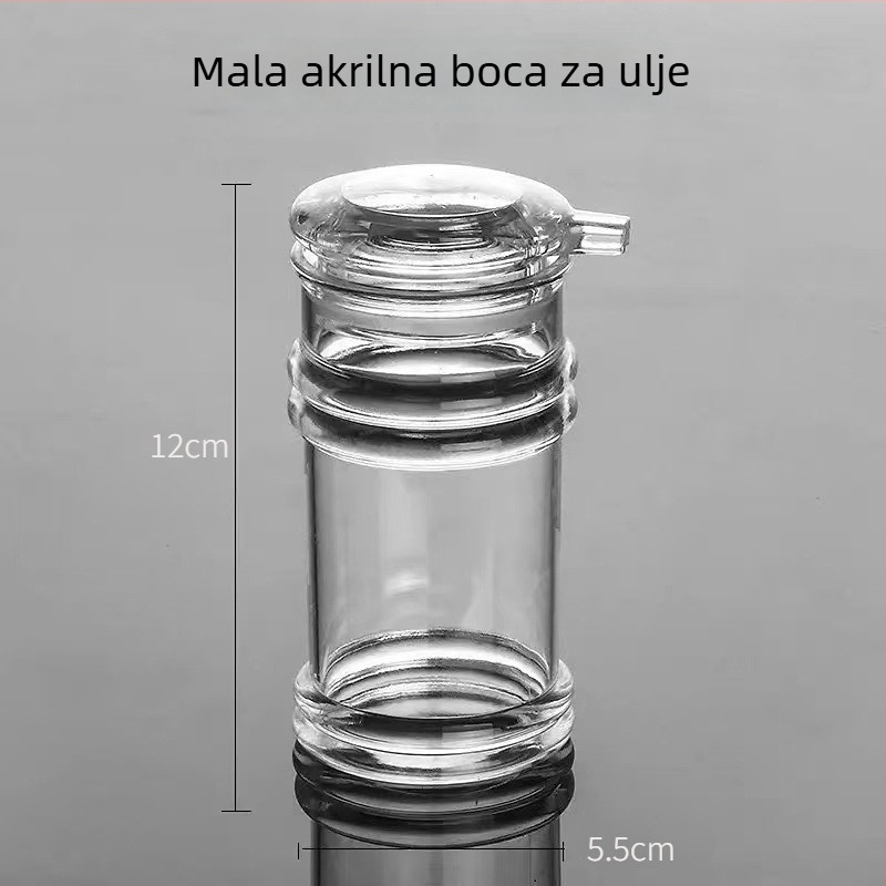 Akrilni set boca za ulje i začine: boca za ocat, boca za sojin sos, boca za čili i staklenka.