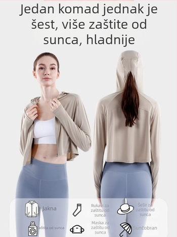 Ženska pelerina s kapuljom UPF50+ od Ice Silk, prozračna, brzo se suši, zaštita od sunca