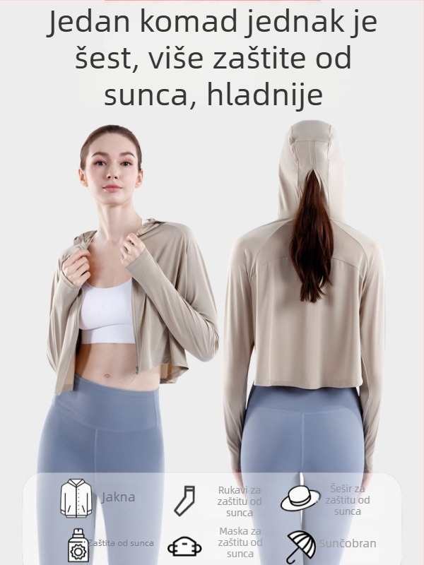 Ženska pelerina s kapuljom UPF50+ od Ice Silk, prozračna, brzo se suši, zaštita od sunca