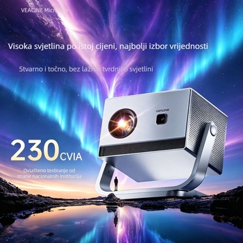 Micro Shadow Y18 mehanički gimbal projektor, AI glasovno upravljanje, 1080p Full HD, kućna upotreba, veliki zaslon