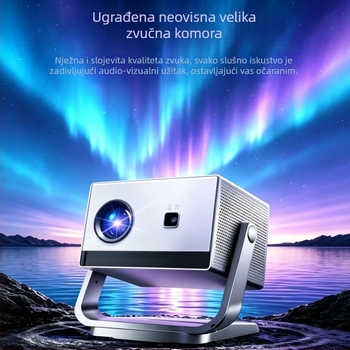 Micro Shadow Y18 mehanički gimbal projektor, AI glasovno upravljanje, 1080p Full HD, kućna upotreba, veliki zaslon