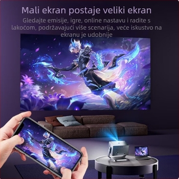 Micro Shadow Y18 mehanički gimbal projektor, AI glasovno upravljanje, 1080p Full HD, kućna upotreba, veliki zaslon