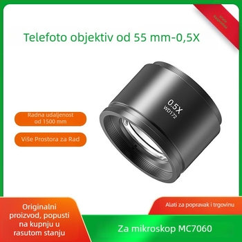 2UUL MS05 0,5x 55 mm produžni objektiv mikroskopa za mikroskop 2UUL MC7060