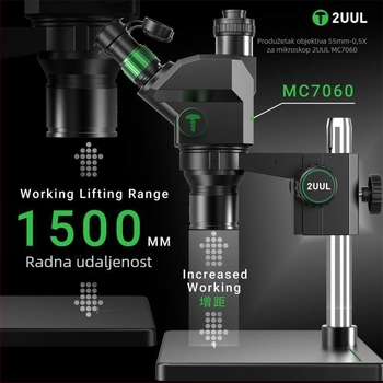 2UUL MS05 0,5x 55 mm produžni objektiv mikroskopa za mikroskop 2UUL MC7060
