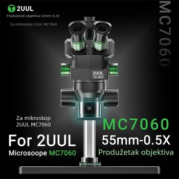2UUL MS05 0,5x 55 mm produžni objektiv mikroskopa za mikroskop 2UUL MC7060