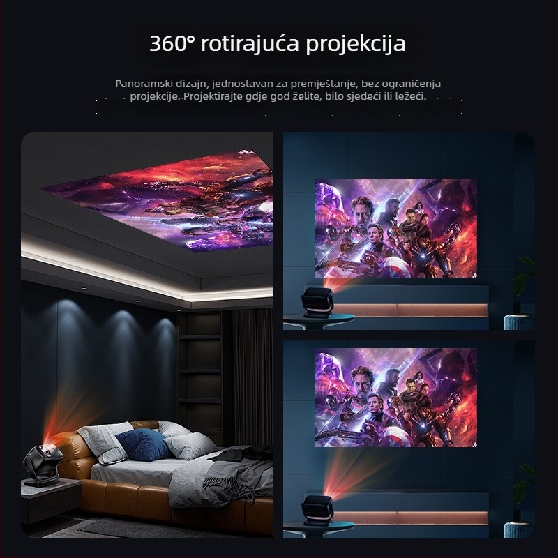 Skyworth Xiaopai 2026 novi pametni projektor za izravnu projekciju na bijelu zid spavaće sobe, odraz zaslona s mobitela, visoka svjetlina, Ultra HD
