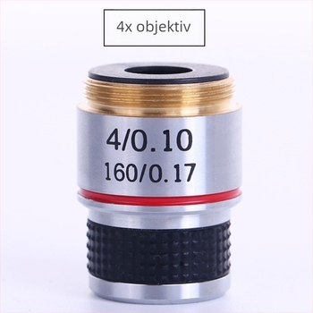 Optički mikroskop s 185-achromatskim bakrenim objektivima, 4x, 10x, 40x, 100x