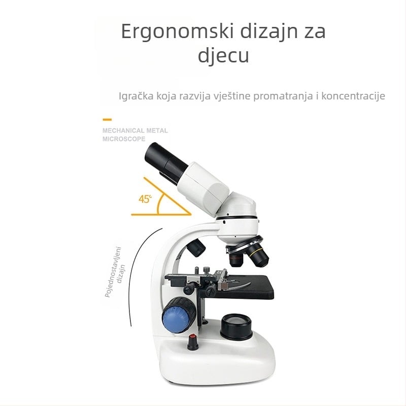 1000x binokularni mikroskop za biološke eksperimente, mikroskop sa zumom za učenike osnovne i srednje škole