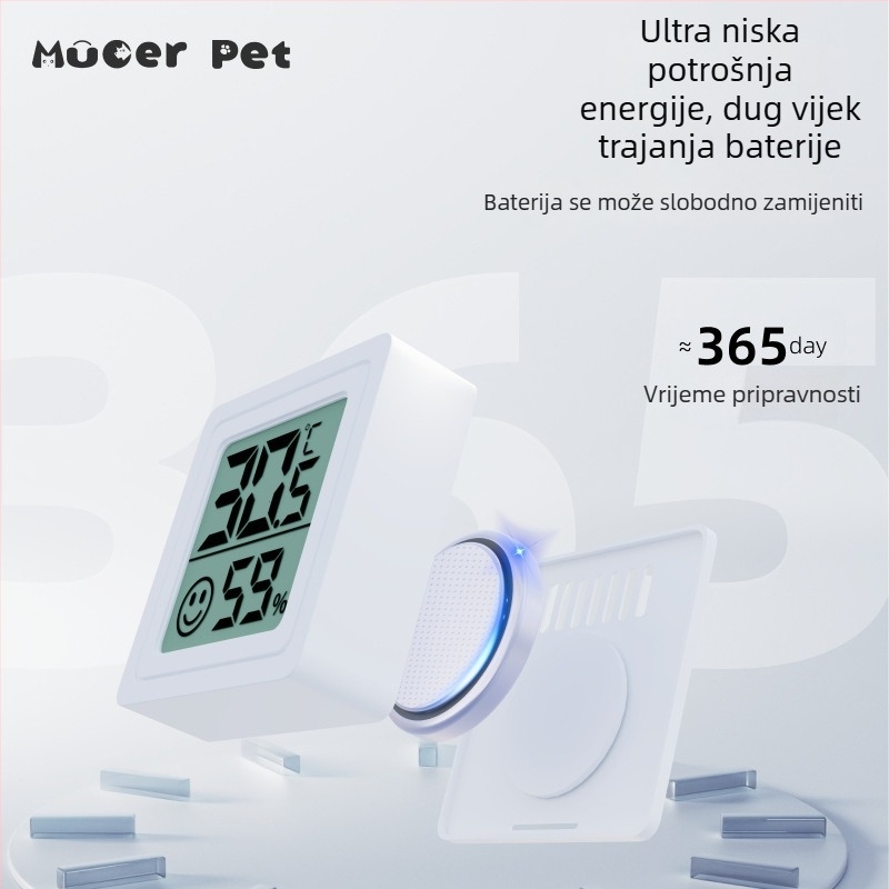 Vodootporni mini termostat s mjerenjem temperature i vlage za terarij reptila, uključuje grijanu podlogu
