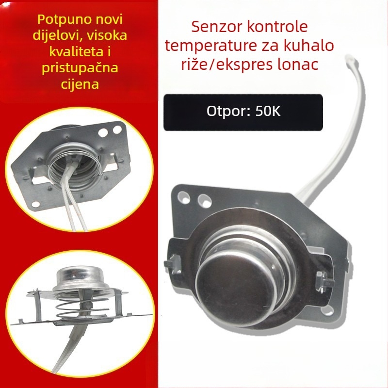 Senzor temperature za rižar i termostat za lonac s tlakom, s kabelskim magnetskim jezgrom, dvostruki limitator temperature, pribor za električno kuhanje, 50 kΩ otpor