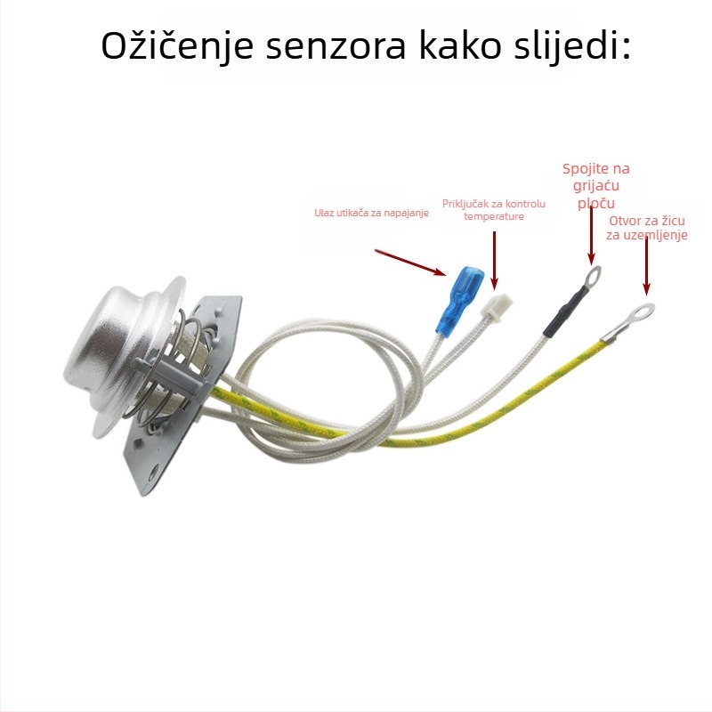 5-žični senzor temperature za rižar, s dnom od magnetskog čelika i pet-žični termostatski limiter temperature – dodatak za električni lonac pod pritiskom