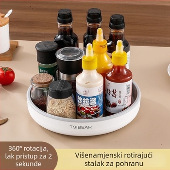 Kuhinjski rotirajući stalak za začine s 360° okretom – višenamjensko postolje na radnoj površini za umake i začine