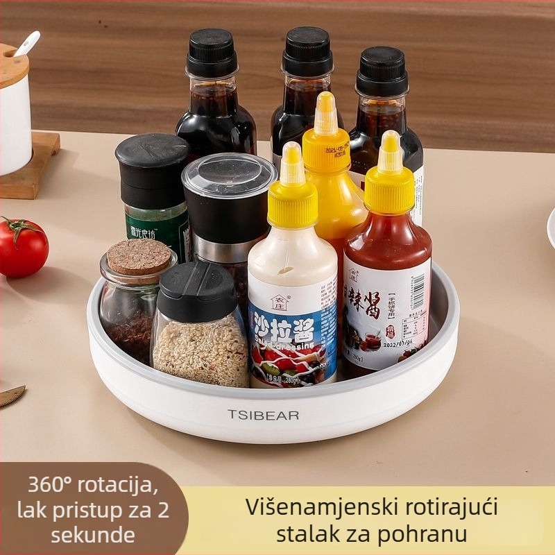 Kuhinjski rotirajući stalak za začine s 360° okretom – višenamjensko postolje na radnoj površini za umake i začine