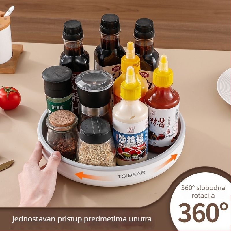 Kuhinjski rotirajući stalak za začine s 360° okretom – višenamjensko postolje na radnoj površini za umake i začine