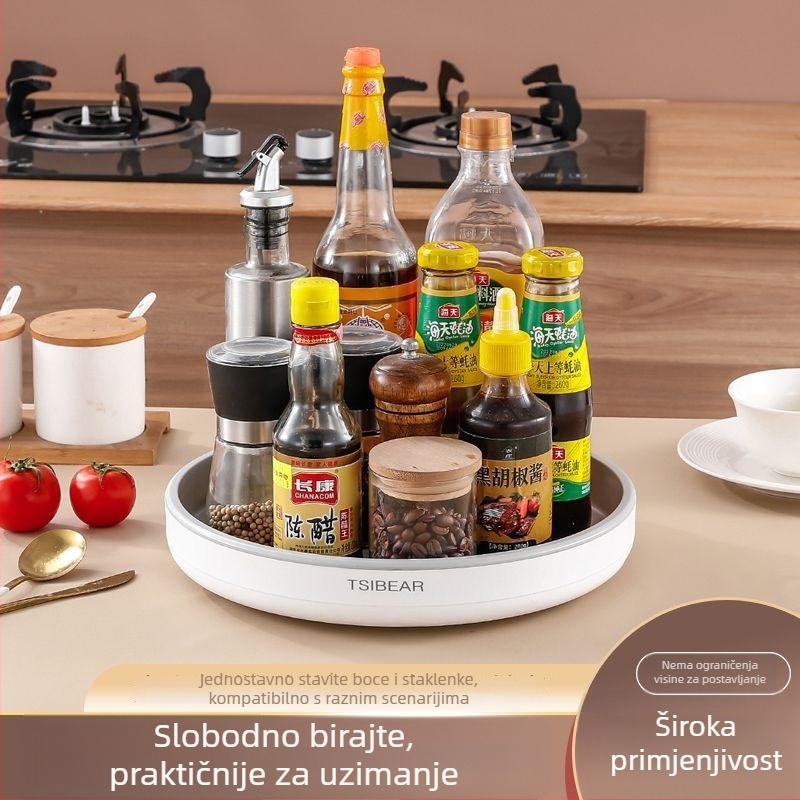 Kuhinjski rotirajući stalak za začine s 360° okretom – višenamjensko postolje na radnoj površini za umake i začine