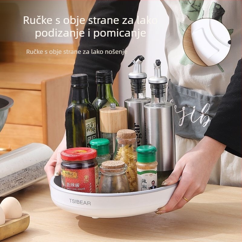 Kuhinjski rotirajući stalak za začine s 360° okretom – višenamjensko postolje na radnoj površini za umake i začine