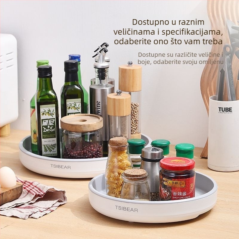 Kuhinjski rotirajući stalak za začine s 360° okretom – višenamjensko postolje na radnoj površini za umake i začine