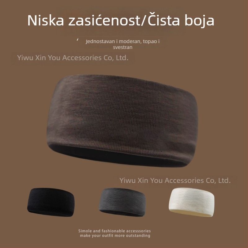 Unisex sportska čelenka, jednobojna, široki rub, upija znoj