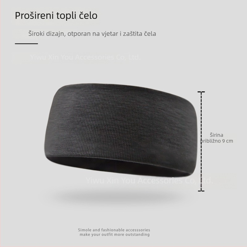 Unisex sportska čelenka, jednobojna, široki rub, upija znoj