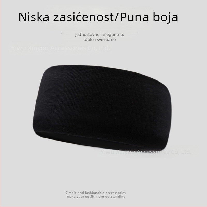 Unisex sportska čelenka, jednobojna, široki rub, upija znoj