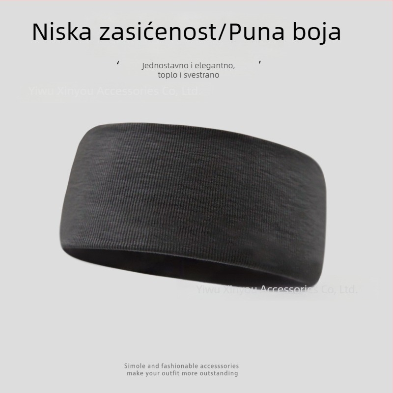 Unisex sportska čelenka, jednobojna, široki rub, upija znoj