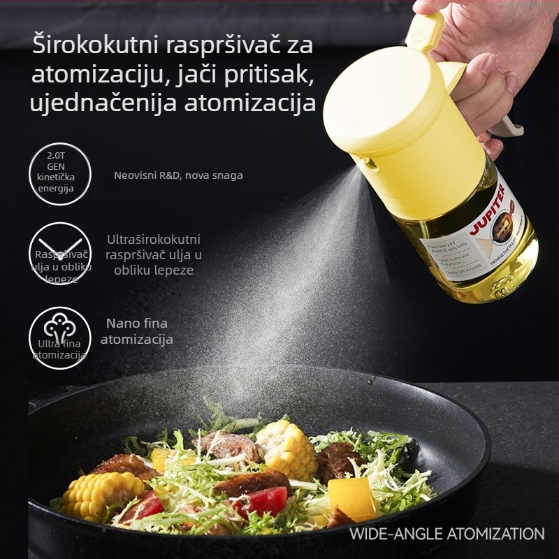 Staklena sprej boca za ulje Jupiter – zapečaćena, bez curenja, raspršivanje širokog kuta, za sojin sos, ocat i ulje