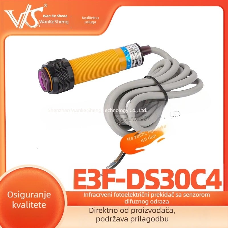 Vanke Sheng E3F-DS30C4 infracrveni fotoelektrični prekidač s difuzijskim odrazom, senzor blizine, DC trožilni, NPN normalno otvoren