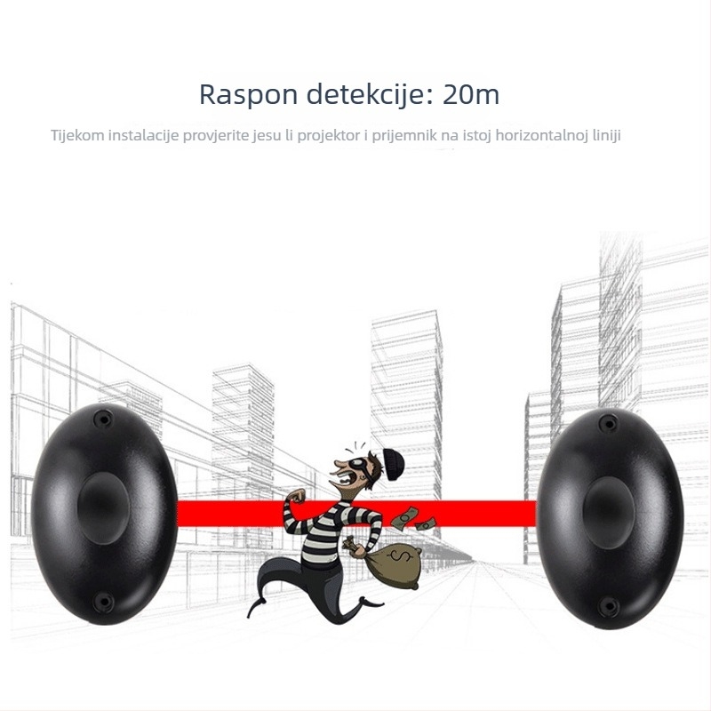 20 m infracrveni detektor s jednim snopom, senzor protiv zapinjanja za barijeru i automatska vrata