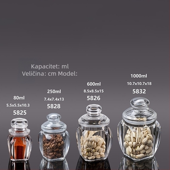 Prozirna akrilna hermetički zatvorena posuda za hranu i čaj, prozirna kuhinjska kutija za orašaste plodove i suhe namirnice