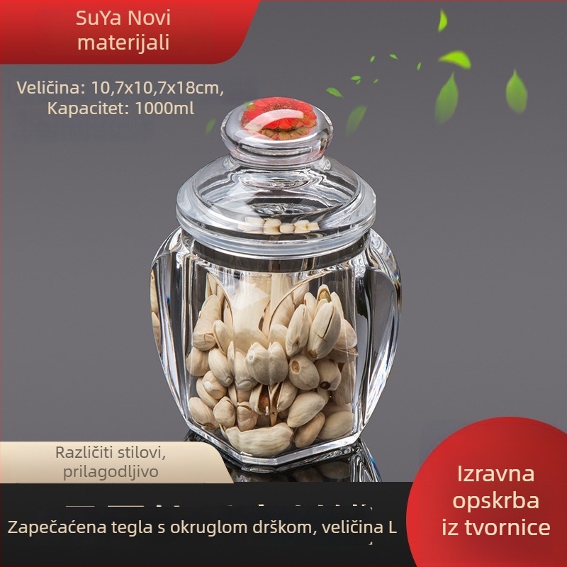 Prozirna akrilna hermetički zatvorena posuda za hranu i čaj, prozirna kuhinjska kutija za orašaste plodove i suhe namirnice