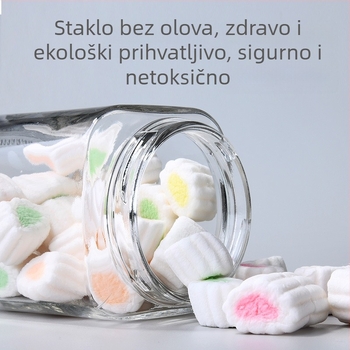 Staklena kuhinjska posuda s hermetičnim zatvaranjem, kvadratna mala posuda za grickalice, dječju hranu i slatkiše
